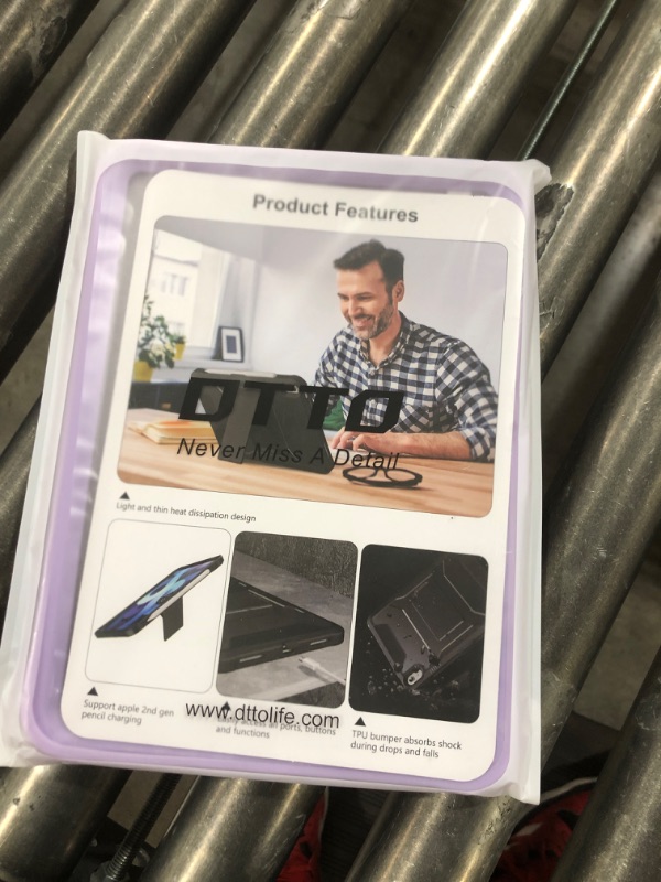 Photo 1 of  iPad 10th Generation 10.9-inch 2022, with Built-in Screen Protector and Kickstand, Rugged Full Body Protective Cover for New Apple iPad 10.9 Inch - Purple