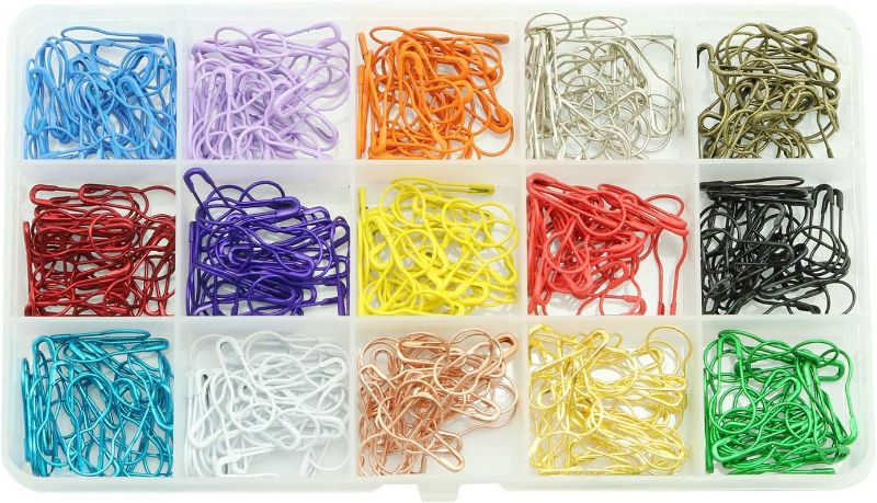 Photo 1 of  450pcs Small Safety Pin Colorful Clothing Tag Gourd Pin DIY Sewing Locking Tools Handmade Craft Supplies Apparel Accessories Mini Buckle Pin 22mm