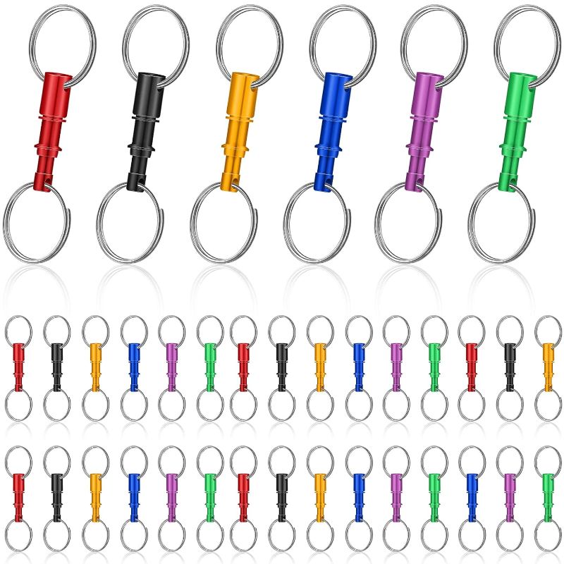 Photo 1 of 27 Pack Quick Release Detachable Pull Apart Keychain Key Rings Bulk  PURPLE ONLY Detach Key Holder Spring Split Clips Snap Lock