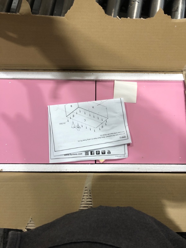 Photo 2 of Furinno 3-Tier Open Shelf Bookcase, White/Pink 11003WH/PI White/Pink 3-Tier Cube Shelf