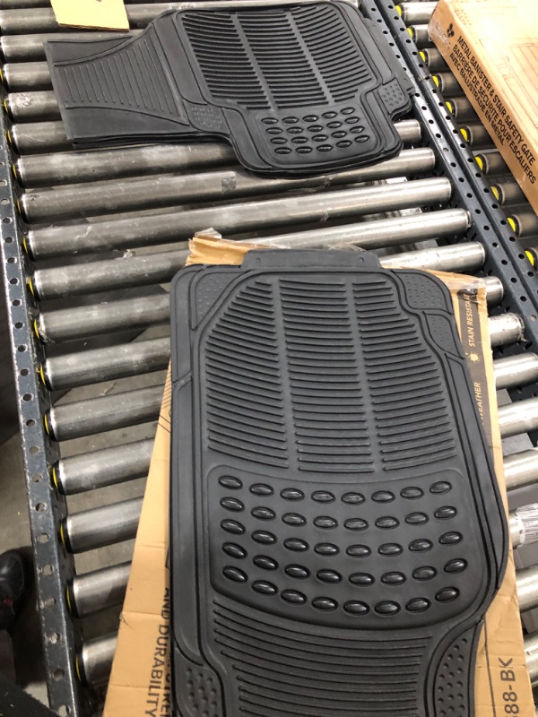 Photo 1 of BDK 3-Row ProLiner Original Heavy Duty 4pc Front & Rear Rubber Floor Mats for Car SUV Van (Fits 3rd Row Vehicles) - All Weather Protection Universal Fit (Black)