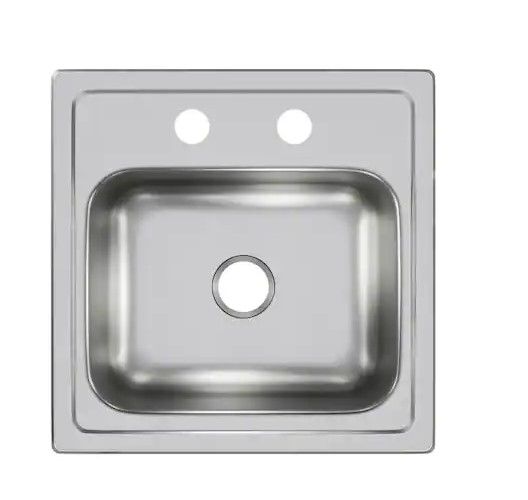 Photo 1 of 15 in. Drop-in Single Bowl 20 Gauge Stainless Bar Sink with Faucet and Strainer Basket
