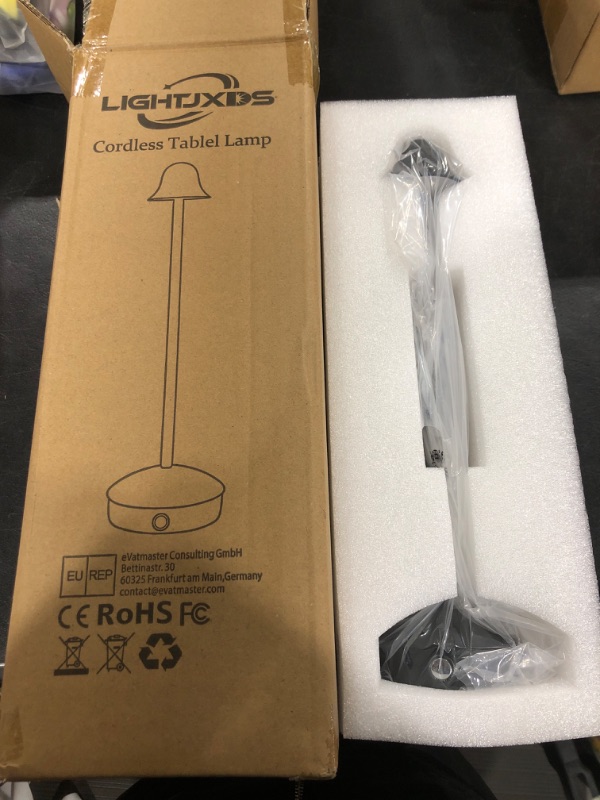 Photo 1 of LIGHTJXDS Cordless Led Table Lamp, Rechargeable Outdoor Table Light, Portable Desk Lamp, Small Cute Table Lamp Night Light for Dinner/Coffee/Restaurant/Bedroom/Camp