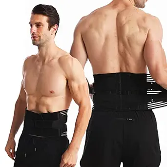 Photo 1 of Adjustable Back Brace for Men Women - Lumbar Support Belt for Lower Back Pain Relief and Posture Correction - Back Pain Relief Products Sciatica Pain Relief Brace and Waist Support for Heavy Lifting-L
