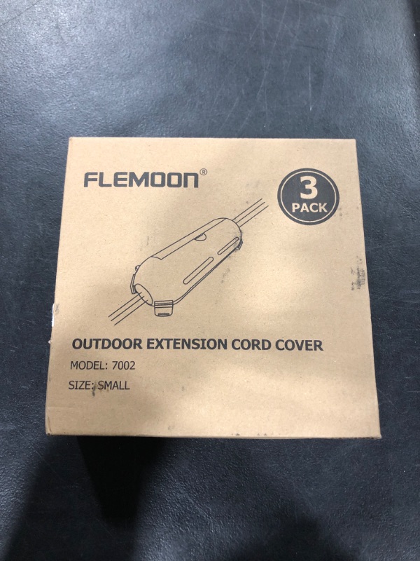 Photo 3 of [3 Pack] Flemoon Outdoor Extension Cord Safety Cover with Waterproof Seal, Weatherproof Electrical Connection Box to Protect Outdoor Outlet, Plug, Socket, Christmas Holiday Decoration Light, Black