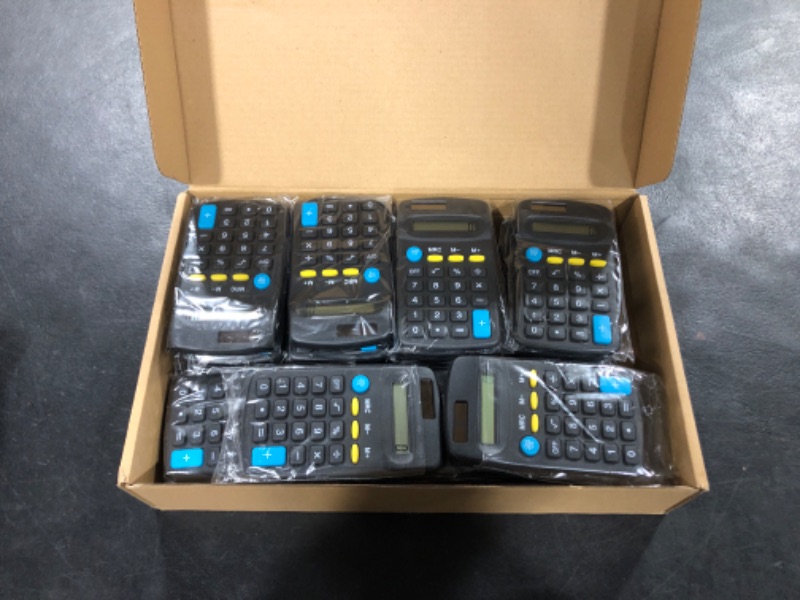 Photo 2 of 24 Pack Basic Calculators for Students Pocket Size Mini Calculators 8 Digit Display Basic Calculator Solar Battery Dual Power Handheld Calculators for Office School and Home