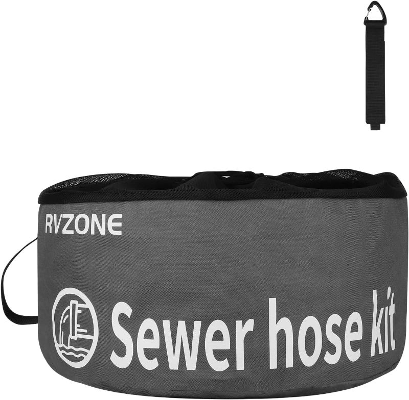 Photo 1 of RV Hose Bag, RVZONE Waterproof RV Hose Bag Organizer, Camper Accessories RV Equipment Storage Utility Bag for Sewer Hoses, Fresh/Black Water Hoses and Electrical Cords 