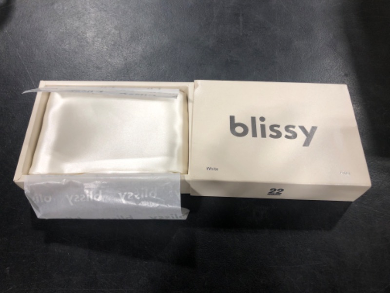 Photo 2 of Blissy Silk Pillowcase - 100% Pure Mulberry Silk - 22 Momme 6A High-Grade Fibers - Satin Pillow Cover for Hair & Skin - Regular, Queen & King with Hidden Zipper King Blissy White