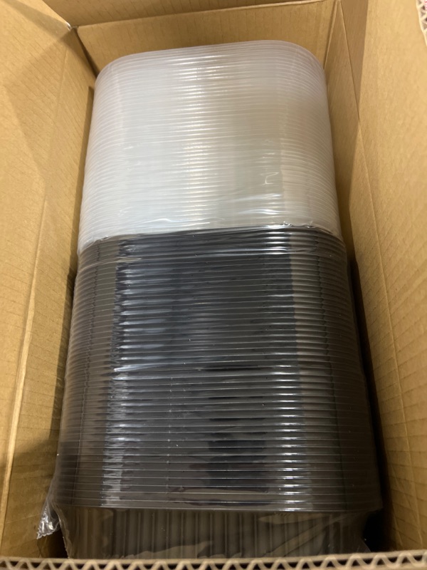 Photo 1 of LEOBOX To Go Containers, 45 Pack Meal Prep Containers 26 oz Plastic BPA Free Black Take Out Containers bento boxes with Transparent lid 26 oz