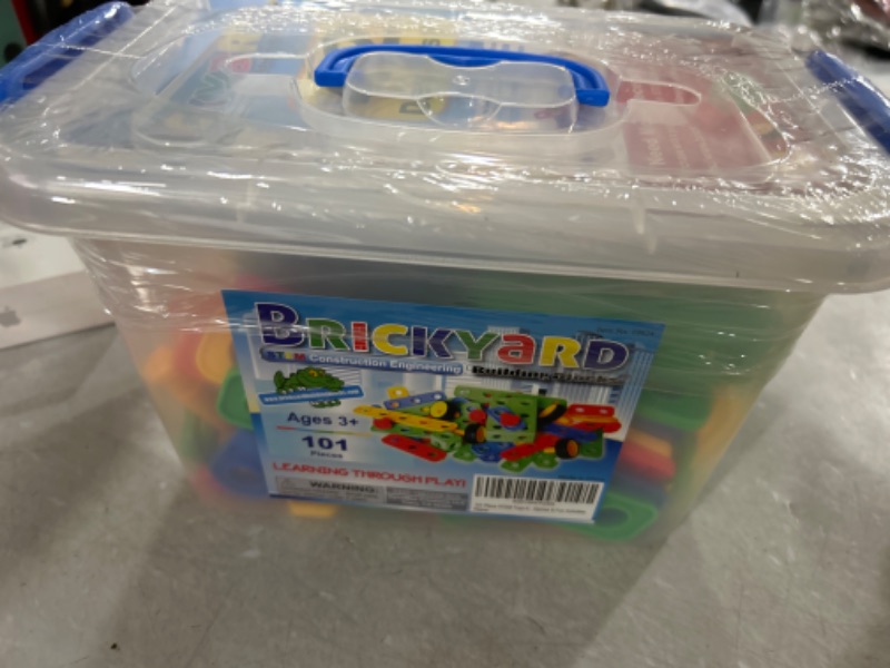 Photo 2 of Brickyard Building Blocks STEM Toys - Educational Building Toys for Kids Ages 4-8 with 163 Pieces, Tools, Design Guide and Toy Storage Box, Gift for Boys & Girls