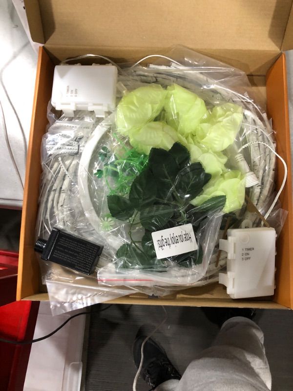 Photo 1 of SZMiNiLED Lighted Birch Garland with Timer 60 LED Fairy Lights, Spring Summer Wreath with Light for Mantle Decor, lit Tree Branches Garland for Indoor Outdoor Wall Front Door Window Room Decor 60 LEDS Circular