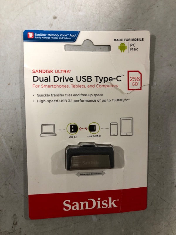 Photo 2 of SanDisk 256GB Ultra Dual Drive USB Type-C - USB-C, USB 3.1 - SDDDC2-256G-G46