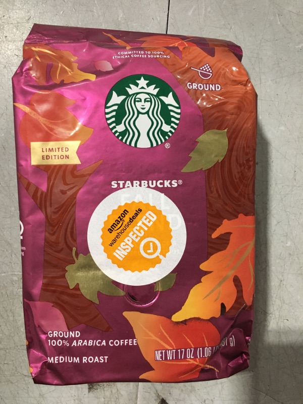 Photo 2 of Starbucks Ground Coffee, Fall Blend Medium Roast Coffee, 100% Arabica, Limited Edition, 1 Bag (17 Oz) 1.06 Pound (Pack of 1)