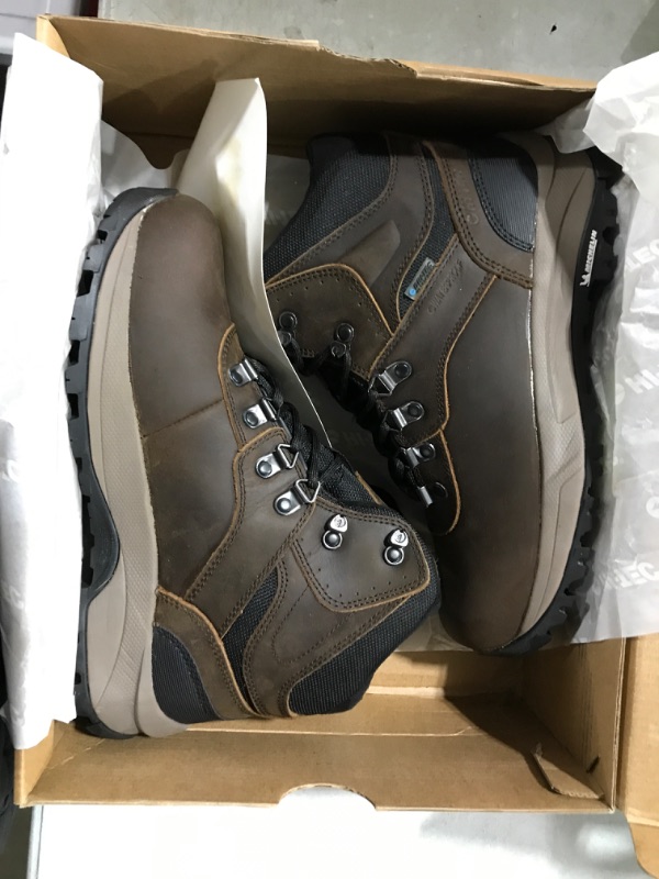 Photo 2 of HI-TEC Altitude VI I WP Leather Waterproof Men's Hiking Boots, Work Boots for Men, Outdoor Trekking Trail and Backpacking Shoes with Michelin Rubber Outsoles - Black or Brown, Medium or Extra Wide 7 X-Wide Dark Brown Tan