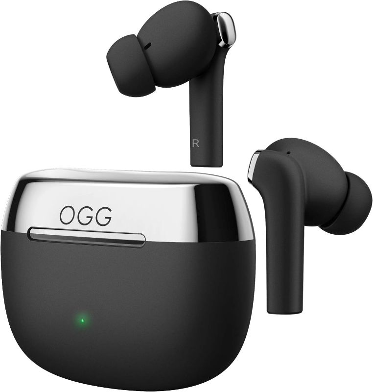 Photo 1 of OGG K6 Wireless Earbuds Bluetooth Earphones, Active Noise Cancelling Headset, Wireless Bluetooth Earbuds with Mart Touch,8 Hours Playback and 55 Extra Hours of Charging Case (Black)