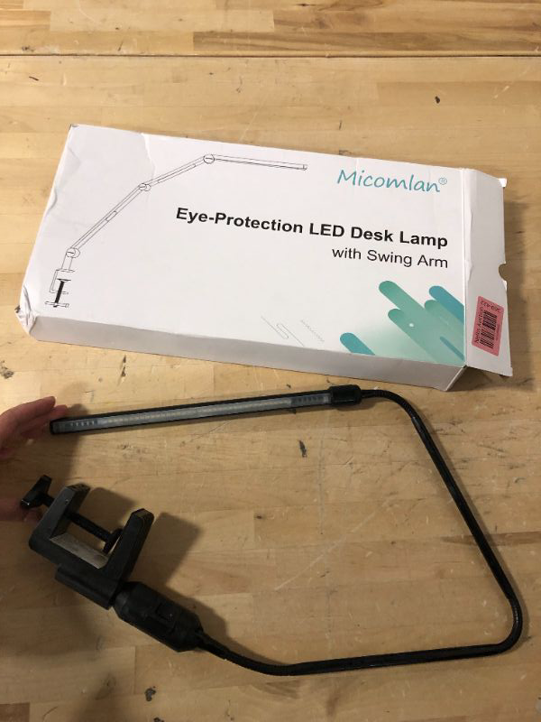 Photo 1 of LED Desk Lamp with Clamp, Architect Desk Lamp with Dual Light and Adjustable Swing Arm, Clip-on Eye-Care 4 CCT Modes & 5 Brightness Levels Table Light Modern Desk Light for Dorm Home Office Black+Touch --- Comes With ONE Light At The Top (SEE PHOTOS)