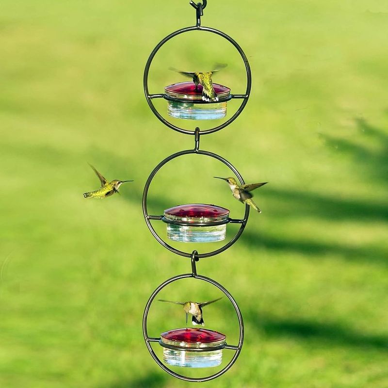 Photo 1 of 2023 Classic Outdoor Hanging Humming Bird Feeder Ant and Bee Proof, Hummingbird Feeders for Outdoors Hanging, Window Bird Feeders for Outside (3pcs)