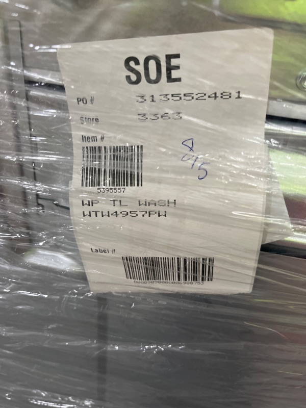 Photo 4 of 3.8 - 3.9 cu.ft. Top Load Washer in White with 2 in 1 Removable Agitator - see clerk comments - Item Is No Longer In Packaging 
