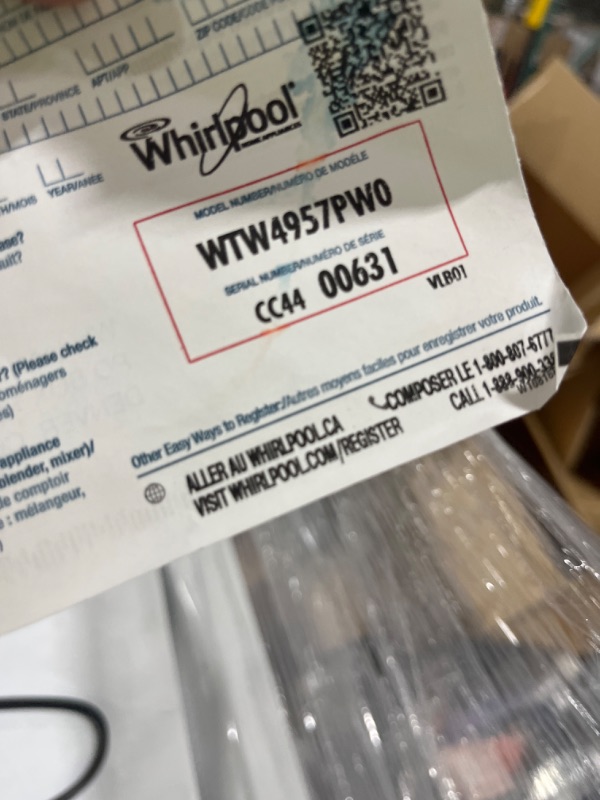 Photo 6 of 3.8 - 3.9 cu.ft. Top Load Washer in White with 2 in 1 Removable Agitator - see clerk comments - Item Is No Longer In Packaging 
