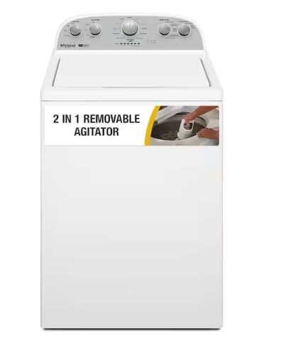 Photo 1 of 3.8 - 3.9 cu.ft. Top Load Washer in White with 2 in 1 Removable Agitator - see clerk comments - Item Is No Longer In Packaging 
