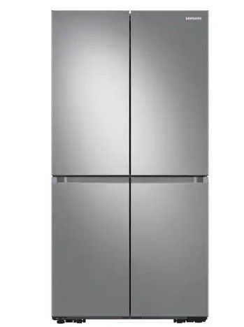 Photo 1 of 22.9 cu. ft. 4-Door Flex French Door Smart Refrigerator in Fingerprint Resistant Stainless Steel, Counter Depth - SAYS FRONT DAMAGE - USED - CHECK PHOTOS -
