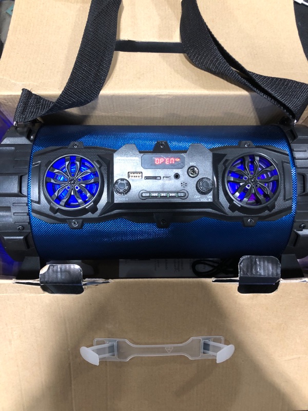 Photo 2 of MAX POWER MPD552BZ Portable Speaker w/5.5” Subwoofers Bass Controller Equalizer - Blue (Brand New)
