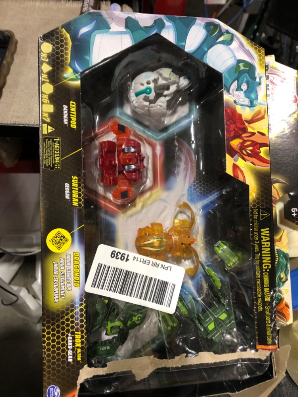 Photo 2 of Bakugan Legends Collection Pack, 4-Pack Featuring Centipod, Surturan Geogan, Dragonoid Nova, Trox Ultra, and 6 BakuCores, Kids Toys for Ages 6 and Up (New) Legends Collection Pack