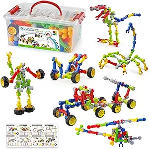 Photo 1 of 170 Pcs Building Toys for Kids Ages 4-8 with Toy Box Storage, Idea Guide, Building Blocks STEM Toys for 3 4 5 6 7 8 9 Year Old Creative Kids Activity, Christmas Birthday Gifts for Boys Girls 