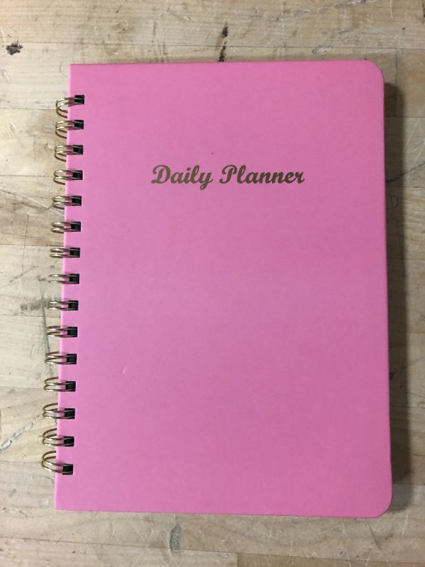 Photo 2 of Siltamu Daily Planner Undated 6.1? x 8.5?,To Do List Notebook with Hourly Schedule,Meal Planning and Spiral Appointment Organizers for Men and Women with Pocket and Pen Loop - Pink A5-Daily Planner Pink