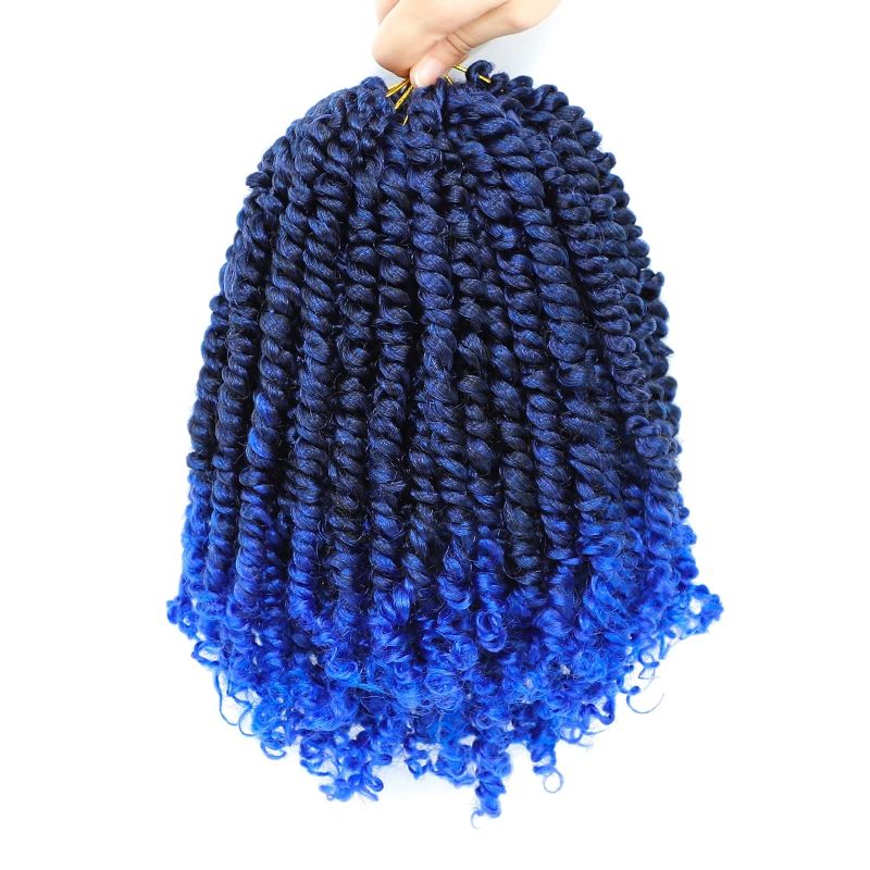 Photo 1 of 12 Inch 7 Pc Pre Twisted Blue Hair 