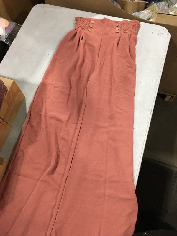 Photo 1 of (M) Wide Leg Linen Pants Pink 