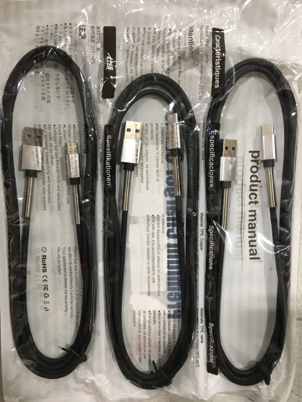 Photo 1 of 3 Pack 6 Feet Charging Cable C