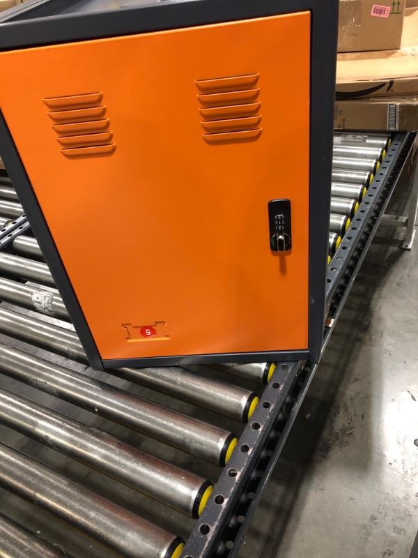 Photo 1 of KAER Locker Storage Cabinet,Lockable Storage Cabinet,Metal Locker Storage Cabinet With1 Doors, 19.6" H Cabinet Organizer, for School, Office, Home,Preschool,Garage,Storage Room- Assembly Required Orange
