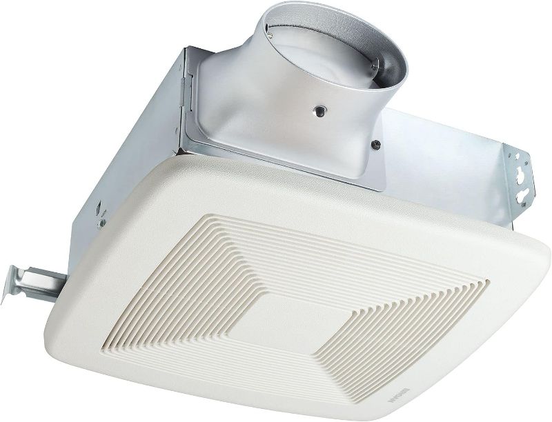 Photo 1 of  Broan-NuTone LP80 ENERGY STAR Certified LoProfile 4" Bath Ventilation Fan, 1.0 Sones, 80 CFM White Exhaust Fan 