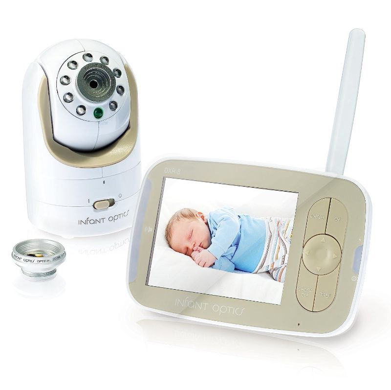 Photo 1 of  Infant Optics DXR-8 480p Video Baby Monitor, Non-WiFi Hack-Proof FHSS Connection, Interchangeable Lenses, Pan Tilt Zoom, LED Sound Bar, Night Vision, and Two-way Talk, low battery 