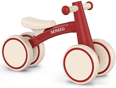 Photo 1 of  SEREED Baby Balance Bike for 1 Year Old Boys Girls 12-24 Month Toddler Balance Bike, 4 Wheels Toddler First Bike, First Birthday Gifts (Red) 