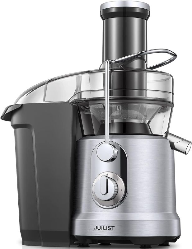 Photo 1 of  Juilist 1300W Max Power Juicer Machines, Juicer Vegetable and Fruit with 3.2" Wide Mouth Chute, Centrifugal Juicer Extractor, 4S Fast Juicing & 2 Speeds Setting, BPA-Free, Easy to Clean, Silver 