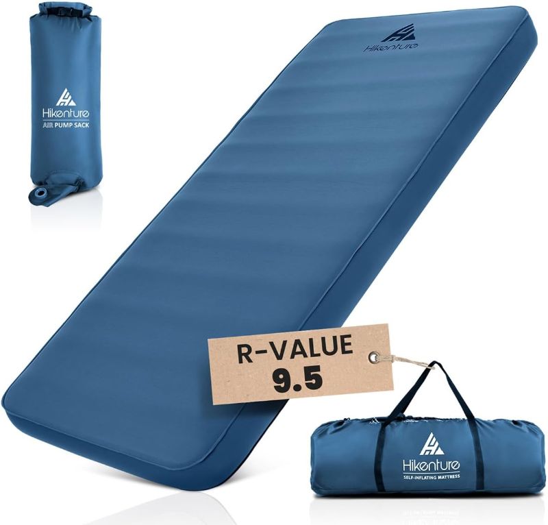 Photo 1 of  Hikenture 4 INCH Thick Self Inflating Sleeping Pad with 9.5 R Value, Comfort Plus Camping Mattress with Pump Sack, Inflatable Foam Insulated Camping Pad, Portable Camping Mat for 4-Season 