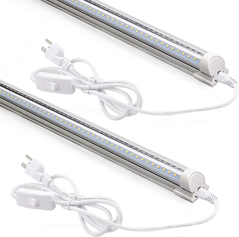Photo 1 of  Barrina LED Shop Light 2ft, 20W 2500LM 5000K, T8 LED Light Fixture, Clear Cover, Ceiling and Utility Shop Light, Linkable Tube Lights, Shop Lights for Room, Garage, Workbench, Warehouse, 2-Pack 