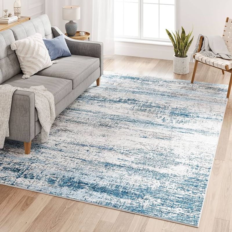 Photo 1 of  Dripex Abstract Collection Indoor Area Rug, Coastal Blue 6X9 FEET Rug Contemporary Area Rugs for Living Room Bedroom Kids Rooms, Washable Fluffy Carpet Floor Mats for Home, Durable & Non-Slip 