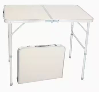 Photo 1 of 28 in. H Aluminum Folding Portable Outdoor Picnic Table
