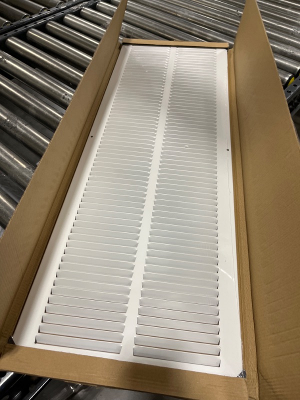 Photo 2 of 10" x 32" Return Air Grille - Sidewall and Ceiling - HVAC Vent Duct Cover Diffuser - [White] [Outer Dimensions: 11.75w X 33.75"h] 10 X 32 White