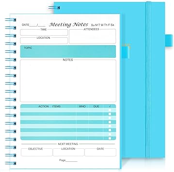 Photo 1 of B5 Meeting Notebook for Work, 70 Sheets/140 Pages Meeting Notebook, 9.8 x 6.9in Work Planner, Work Notebook for Office/Business, Meeting Notes Notebook for Work https://a.co/d/7eeCJmY