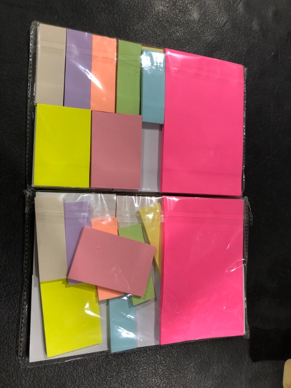 Photo 2 of 15 Pack Sticky Notes, 4 Sizes Colorful Sticky Note Pads, 50 Sheets/Book Bright Colors Self-Stick Notes Pads, Sticky Note for School, Office Supplies, Book Notes(13 Colors) 