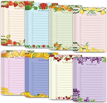 Photo 1 of WYTAOHZL 800 Sheets To Do List Notepad 4x 6inches To Do List Planner Fruit Daily Checklist Notebook 8 Designs Undated Memo Pad Suitable For Work Planner Daily Undated Memo Pad Academic Planner 