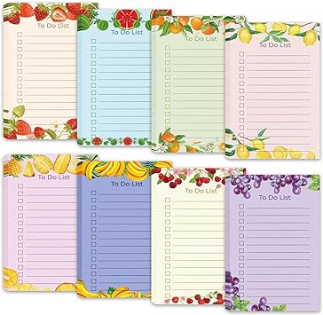 Photo 1 of WYTAOHZL 800 Sheets To Do List Notepad 4x 6inches To Do List Planner Fruit Daily Checklist Notebook 8 Designs Undated Memo Pad Suitable For Work Planner Daily Undated Memo Pad Academic Planner