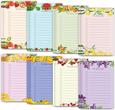 Photo 1 of WYTAOHZL 800 Sheets To Do List Notepad 4x 6inches To Do List Planner Fruit Daily Checklist Notebook 8 Designs Undated Memo Pad Suitable For Work Planner Daily Undated Memo Pad Academic Planner https://a.co/d/ek5wsy1
