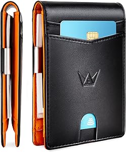 Photo 1 of GOSALISU Slim Wallet for Men RFID Blocking Leather Bifold Mens Wallet With Money Clip Minimalist Wallets 11 Slots Credit Card Holder with Bill Compartment with Gift Box Men Man Birhtday Present