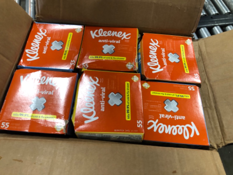 Photo 2 of 12pk Kleenex Brand 4 Boxes Anti-Viral - 55 Sheets per Box
