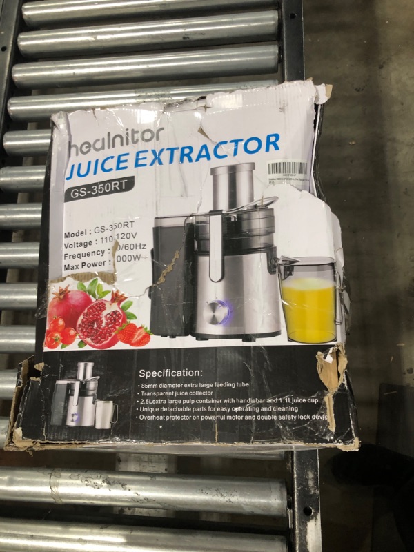 Photo 2 of 1000W 3-SPEED LED Centrifugal Juicer Machines Vegetable and Fruit, Healnitor Juice Extractor with 3.5" Big Wide Chute, Easy Clean, BPA-Free, High Juice Yield, Silver
